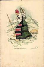 Künstler Ak Santander Kantabrien Spanien, Pasiega, Frau in Tracht - 4785653