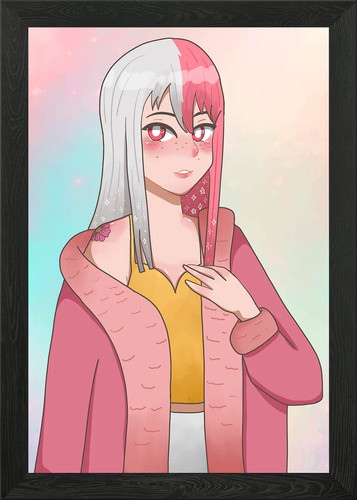 Anime girl gerahmtes - girl, wandbild