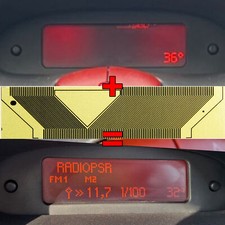 Multi Info Display Anzeige Uhr Reparatur Pixel Folie passend für Peugeot 206