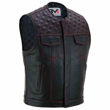 Motorrad Leder Weste Herren