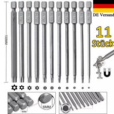 11x Torx Bit Set T6-T40 100mm Lang Magnetisch mit Stirnloch Schraubendreher Satz