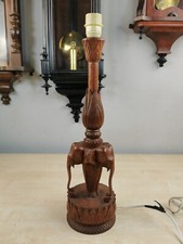 Tischlampe Elefanten Holz Antik