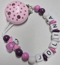 Schnullerkette mit Name ? Wunschname❤️Mädchen?Engel?Holz