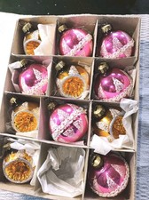 Alter DDR Christbaumschmuck Weihnachtskugeln Seidenband Refexkugel