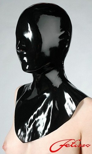 Fetisso latex maske mit - mit, kragen