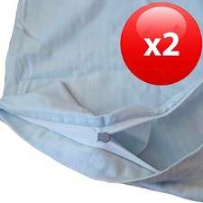 2 Stk Kopfkissenbezug 80x80 cm Kissenbezug Kissenhülle 100% Baumwolle Blau Uni