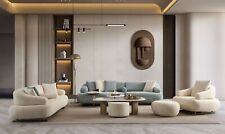 Sitzgruppe/Sofa Set - Wohnzimmergarnitur "Redbud" 3+2+1 - Beige/Blau