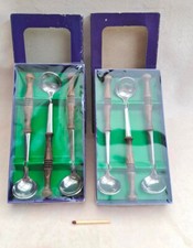 Vintage BEKA Fondue Löffel 6 Stück Saucen Löffel Edelstahl Holzgriff