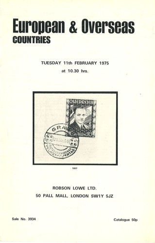 Robson lowe auctions 1974 - lowe, 1974/82