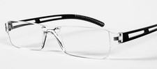 Lesebrille Lesehilfe +3,0 Kunststoff Transparent + Schwarz Brille Lesen