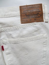 Levi's 501 SLIM TAPER Jeans Hose W 32 /L 30 Weiß FRESH LEAVES Justin Timberlake!