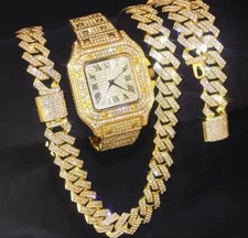 Gold schmuckset uhr halskette - uhr,