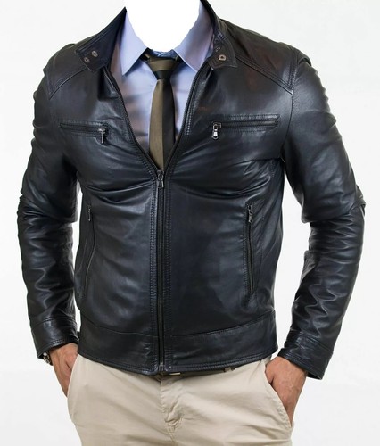 Herren schwarz leder moto - herren,