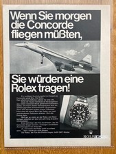 Rolex GMT-Master Wenn Sie morgen... Concorde 1969 Vintage Ad Werbung Reklame