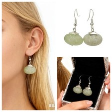 Jade Ohrringe 925 Sterling Silber Radform Damen Edelstein Ohrhänger BAILYSBEADS®