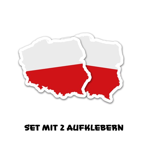 Aufkleber länderfahne - 2x,