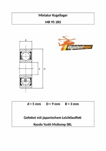 10x kugellager 2rs 5x9x3 - mr, 95