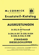 Ersatzteilkatalog Ausrüstung  D-430 D-432 D-436 D439 D-440 Mc Cormick IHC