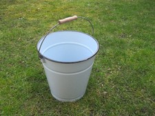 DDR Emaille Eimer hellblau 10