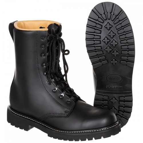 Kampfstiefel schwarz volleder - schwarz,