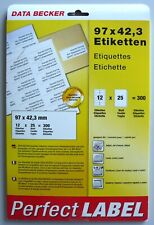 Etiketten 240 Stück 97mm x 42,3mm weiß blanko rechteckig Aufkleber Beschriftung