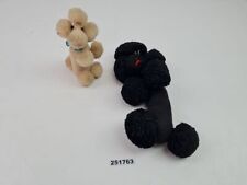 2 Pudel Pompons gehäkelt Handarbeit 1950er Jahre Deko Tiere Mid-Century #251763