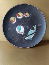 Ruscha Keramik - Wandteller - Sammlerteller - "Reiher" - 50er / 60er Jahre