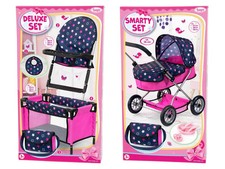 Bayer Design Deluxe Set Kombi-Puppenwagen Grande oder Mega-Set mit Reisebett NEU