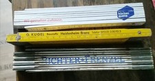 3 alte Zollstöcke +Werbung, Küchen-Quelle, G.Kugel  Baustoffe, Richter&Frenzel