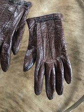 ☀️ HANDSCHUHE ☀️ Echtleder genarbt • Braun • Cabrio • Vintage