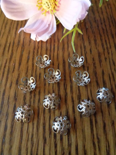 Perlenkappen antik silber - 50,