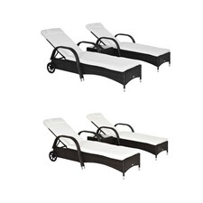 Polyrattan Sonnenliege Tisch