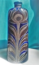 Westerwälder Steingut Flasche Bodenmarke SMR Handarbeit Töpferei antik Vintage