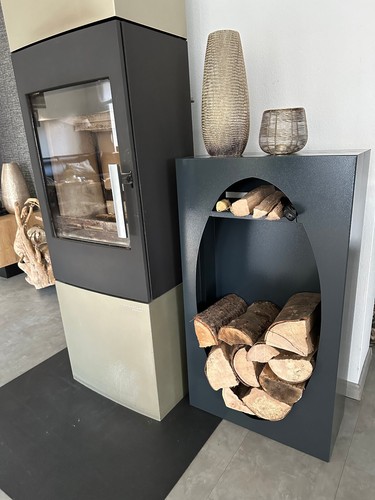 Wooden shelf firewood basket - shelf,