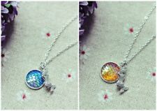 Halskette Meerjungfrau Nixe Fischschuppen hellblau, gelb  #15