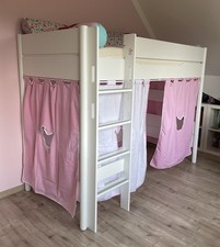 Hochbett PAIDI Spielbett Ylvie Kreideweiß Höhe 160cm mit Lattenrost und Leiter