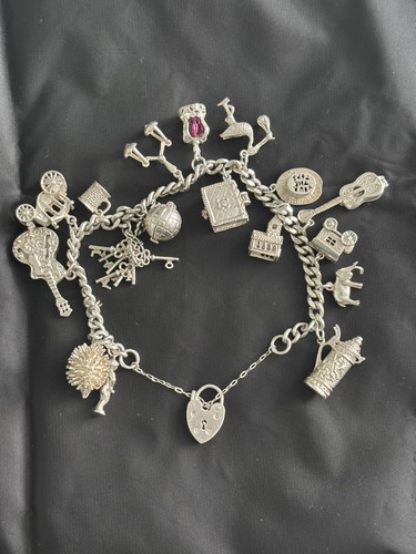 Schweres vintage bettelarmband - vintage,