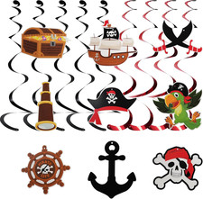 9 Stück Piraten Party Hängende Wirbel Deko Piraten Decken Wand Spirale Luftschla