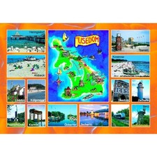 Insel Usedom Postkarte Ansichtskarte Ostseeinsel Landkarte 13 Orte Fotomotive