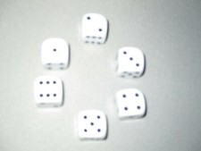 6 SCHÖNE WEISSE WÜRFEL FÜR