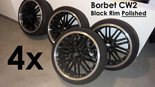 Borbet CW2 Schwarz poliert - Felge Sommer Komplett Radsatz F 8,5x19 zoll ET 45