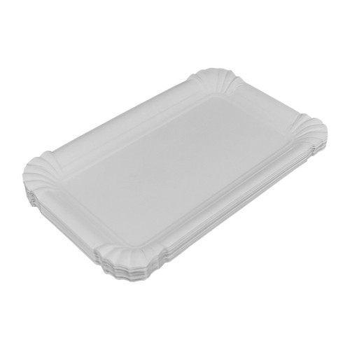 Weiße pappteller 10x16cm - weiße,