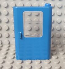 1x Lego Tür Blatt blau 1x4x5 rechts Scheibe transparent Zug Eisenbahn 4183 4182