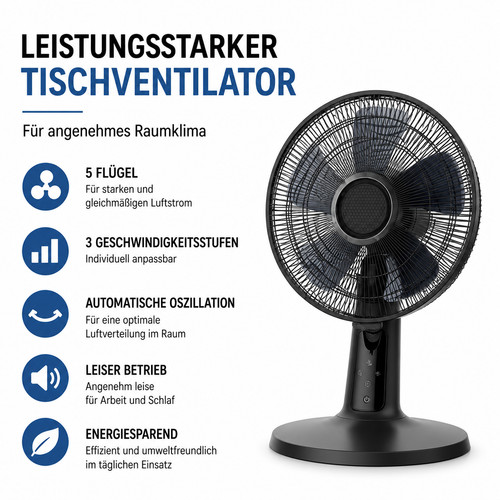 Tischventilator leise 32db - tischventilator,