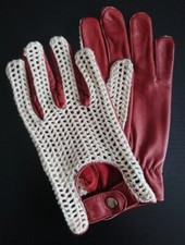 Herren Fahrhandschuhe Ziegenfell Leder Chauffeur Kleid klassisch Vintage Baumwolle hellbraun