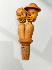 Alter Flaschenverschluß - Geschnitzt - Holz - Zierkorken  Weinflasche Vintage