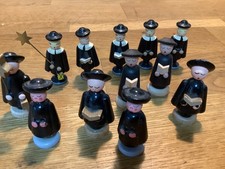 12 Stk. Kurrende Sternsinger Holz Figuren Erzgebirge DDR Pyramidenfigur Bastler