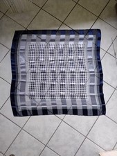 Damen Halstuch Schal Stola Seidentuch Blau Silber Grau Weiß 100 x 100 Gebraucht