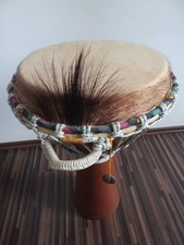 Original Ur Ton Trommel bespannt mit Wildschweinfell  aus Eichenholz !