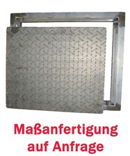 Stahl Schachtabdeckung schwarz, mit Rahmen, Tränenblech, verschiedene Größen